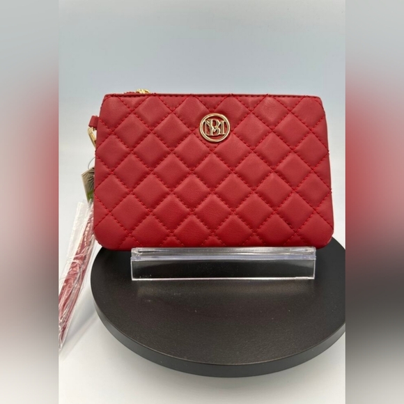 Badgley Mischka Handbags - Badgley Mischka Quilted Clutch - Brick Red NWT BM-4032
